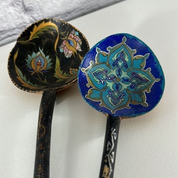 Vintage wooden spoons signed 1971 from Istanbul Turkey - Picture 1 of 11